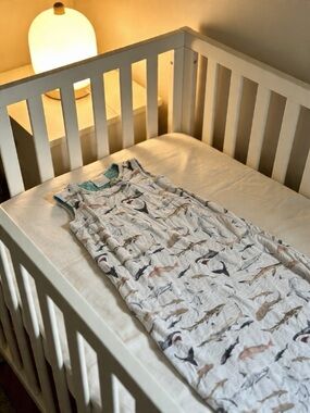 Posh Peanut Bamboo Sleep Sack Sleep Bag Shark Print Light Blue 18-36M 0.5 TOG